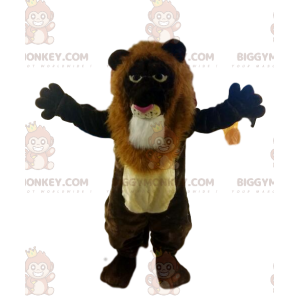 Costume de mascotte BIGGYMONKEY™ de lion marron, avec une