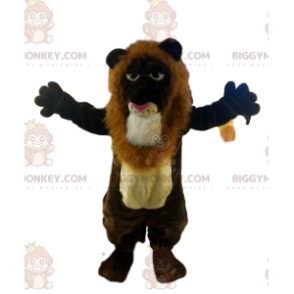 Brauner Löwe BIGGYMONKEY™ Maskottchenkostüm mit toller Mähne.