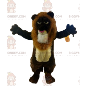 Fato de mascote de leão castanho BIGGYMONKEY™, com uma grande