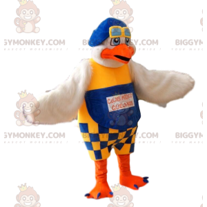 Costume da mascotte Gabbiano BIGGYMONKEY™ con tuta blu e