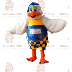 Fato de mascote Seagull BIGGYMONKEY™ com macacão azul e