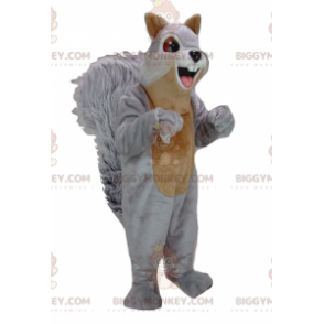 Disfraz de mascota de ardilla gigante gris y marrón