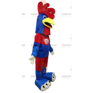 Chicken BIGGYMONKEY™ maskottiasu, sininen ja punainen