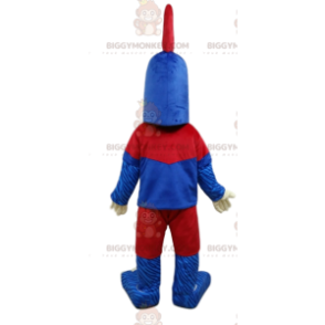 Kostium Maskotki Kurczak BIGGYMONKEY™ Niebiesko-czerwona odzież