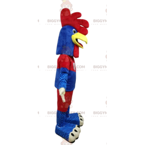 Κοτόπουλο BIGGYMONKEY™ μασκότ στολή μπλε & κόκκινο αθλητικά -