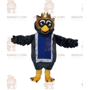 BIGGYMONKEY™ costume mascotte di gufi con corona d'oro. Costume