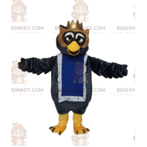 BIGGYMONKEY™ mascottekostuum van uilen met een gouden kroon.