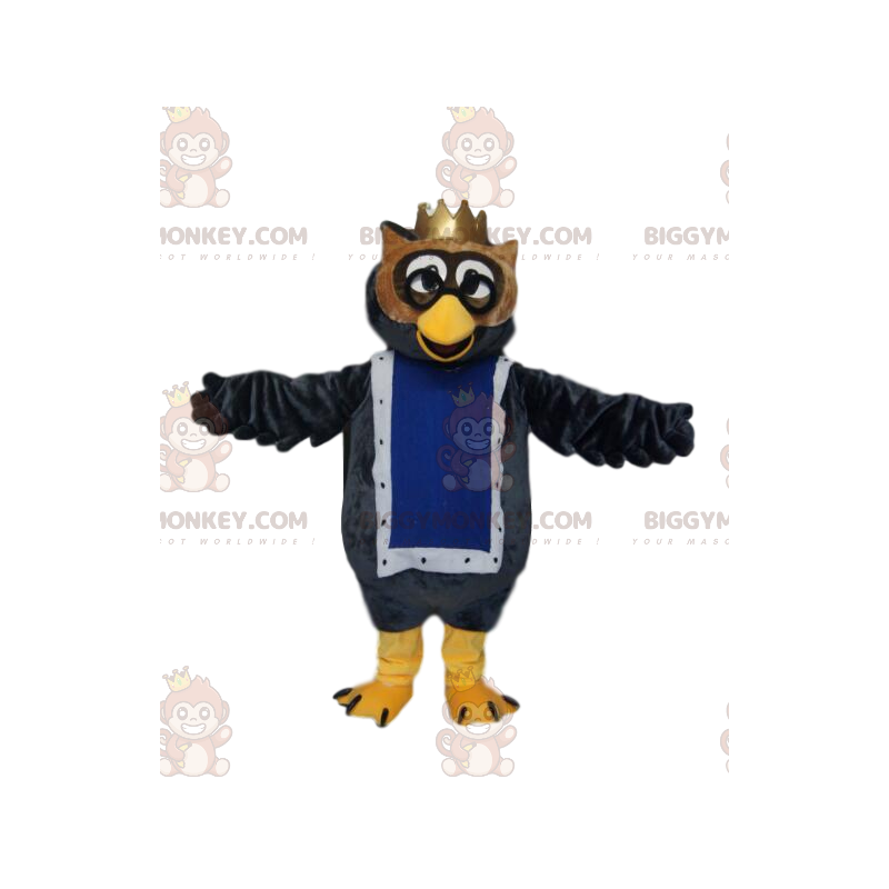 BIGGYMONKEY™ costume mascotte di gufi con corona d'oro. Costume