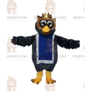 BIGGYMONKEY™ costume mascotte di gufi con corona d'oro. Costume