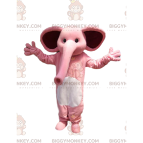 BIGGYMONKEY™ costume mascotte di un elefante rosa, con