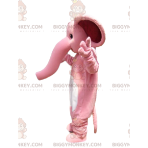 BIGGYMONKEY™ costume mascotte di un elefante rosa, con