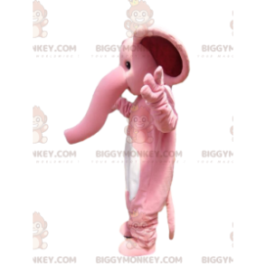 BIGGYMONKEY™ mascottekostuum van een roze olifant met een