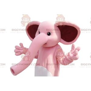 BIGGYMONKEY™ costume mascotte di un elefante rosa, con