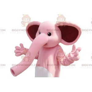 Fato de mascote BIGGYMONKEY™ de elefante cor-de-rosa, com uma