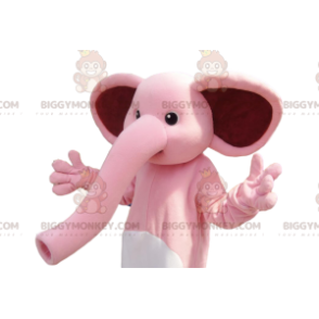 BIGGYMONKEY™ costume mascotte di un elefante rosa, con