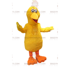 Traje de mascote BIGGYMONKEY™ de pato amarelo muito cômico.