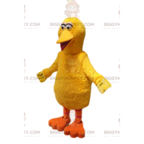 Disfraz de mascota BIGGYMONKEY™ de pato amarillo muy cómico.