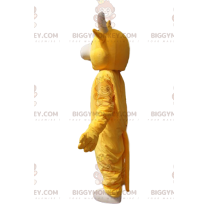 Disfraz de mascota BIGGYMONKEY™ de vaca amarilla súper alegre.