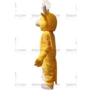 Costume de mascotte BIGGYMONKEY™ de vache jaune super joyeuse.