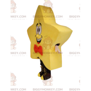 Traje de mascote BIGGYMONKEY™ Estrela amarela com gravata