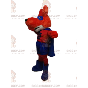 BIGGYMONKEY™ Mascot Costume Red Fox In Superhero Outfit –