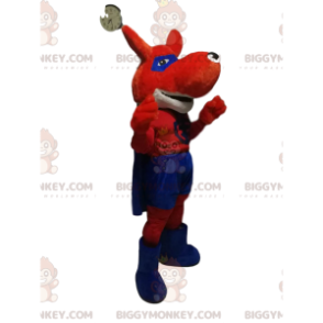 BIGGYMONKEY™ Mascot Costume Red Fox In Superhero Outfit –