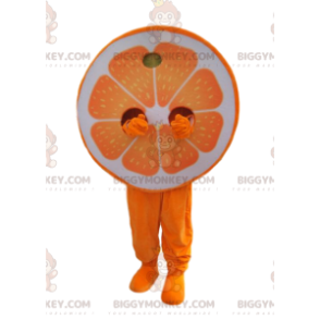 Μισό πορτοκαλί στολή μασκότ BIGGYMONKEY™. Μισό πορτοκαλί