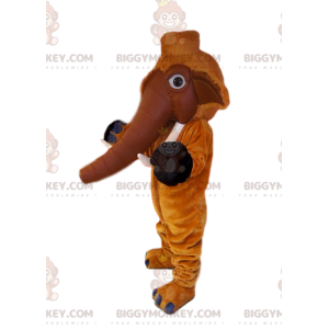 Bruin Mammoth BIGGYMONKEY™ mascottekostuum met mooie slagtanden