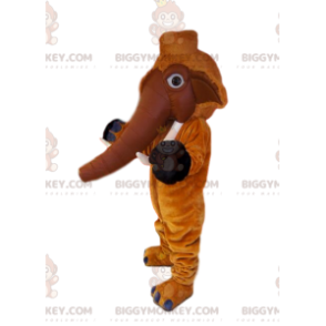 Brown Mammoth BIGGYMONKEY™ Mascot Costume with Beautiful Tusks