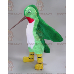 BIGGYMONKEY™ Mascot Costume Green White Red Hummingbird With