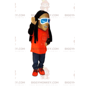 BIGGYMONKEY™-mascottekostuum van een man in spijkerbroek