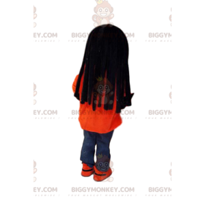 BIGGYMONKEY™ Maskottchen-Kostüm eines Mannes in Jeans, Rastas