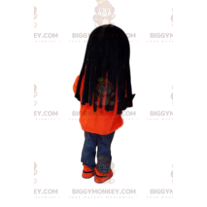 BIGGYMONKEY™ Maskottchen-Kostüm eines Mannes in Jeans, Rastas