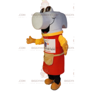 Costume de mascotte BIGGYMONKEY™ de marteau blanc super joyeux