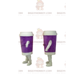 Avhämtning lila kaffemugg BIGGYMONKEY™ Mascot Costume Duo -