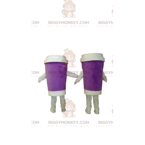 Vytáhnout Purple Coffee Hrnek BIGGYMONKEY™ Mascot Costume Duo –