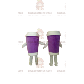 Vytáhnout Purple Coffee Hrnek BIGGYMONKEY™ Mascot Costume Duo –