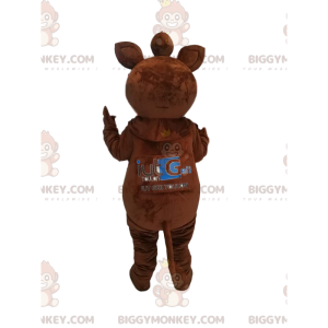 Original brown mammoth BIGGYMONKEY™ mascot costume. mammoth