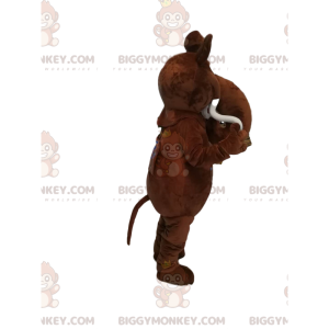 Original brown mammoth BIGGYMONKEY™ mascot costume. mammoth