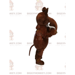 Original brown mammoth BIGGYMONKEY™ mascot costume. mammoth