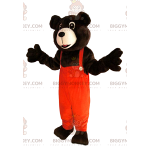 Disfraz de mascota de oso pardo BIGGYMONKEY™ con overol naranja