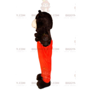 Brown Bear BIGGYMONKEY™ Mascot Costume with Orange Overalls –