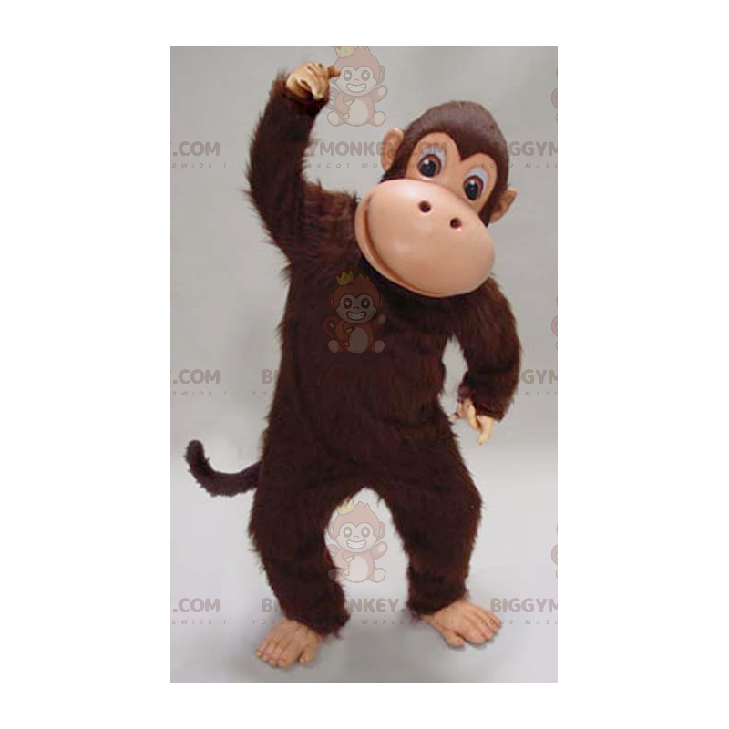 Μαλακή και γούνινη στολή μασκότ πιθήκου χιμπατζή BIGGYMONKEY™ -