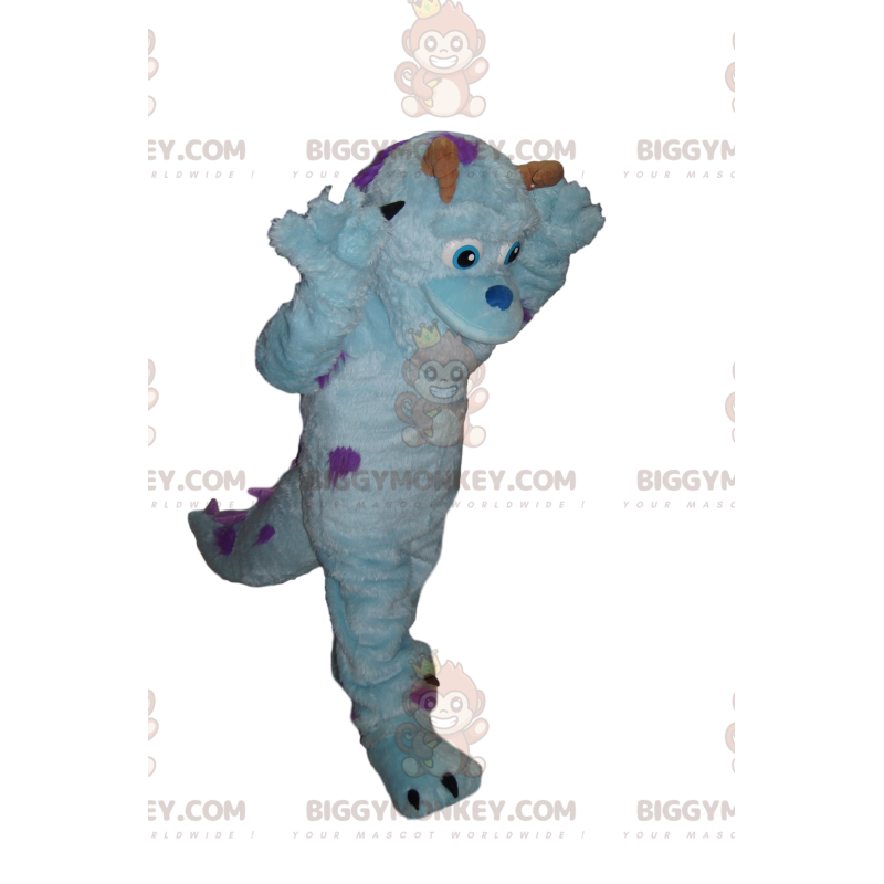 Traje de mascote BIGGYMONKEY™ Monstro Fada Azul com Chifres