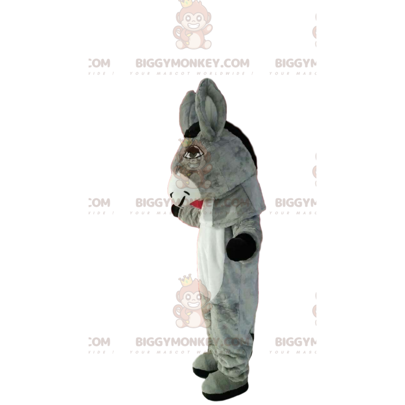 Costume de mascotte BIGGYMONKEY™ d'âne gris et blanc très