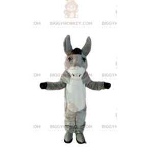 Traje de mascote BIGGYMONKEY™ de burro cinza e branco muito