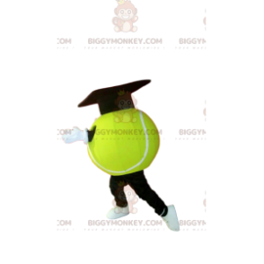 Neongele tennisbal BIGGYMONKEY™ mascottekostuum. tennisbal