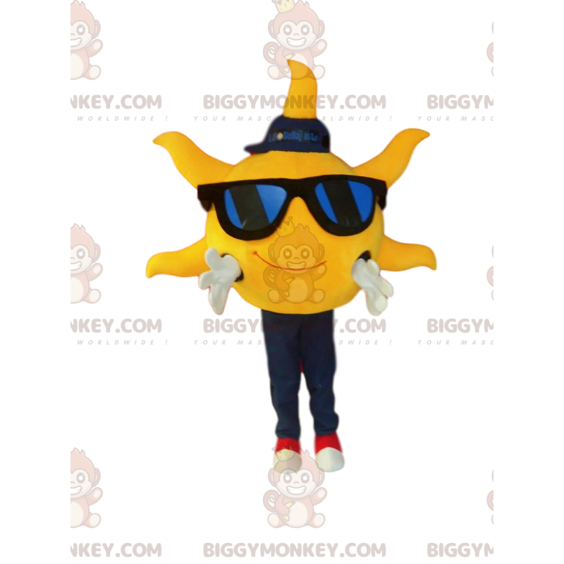 Costume de mascotte BIGGYMONKEY™ de soleil, avec des lunettes