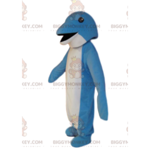 Costume da mascotte BIGGYMONKEY™ delfino blu e bianco molto