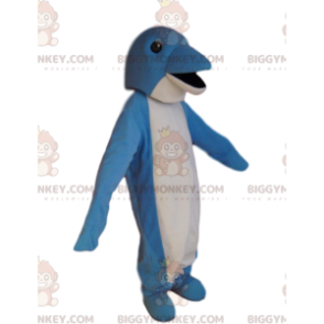 Costume da mascotte BIGGYMONKEY™ delfino blu e bianco molto